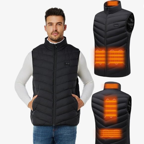 Other - NEW IN BOX: Men's XL Heated Puffer Vest Black - Perfect for winter and fall!